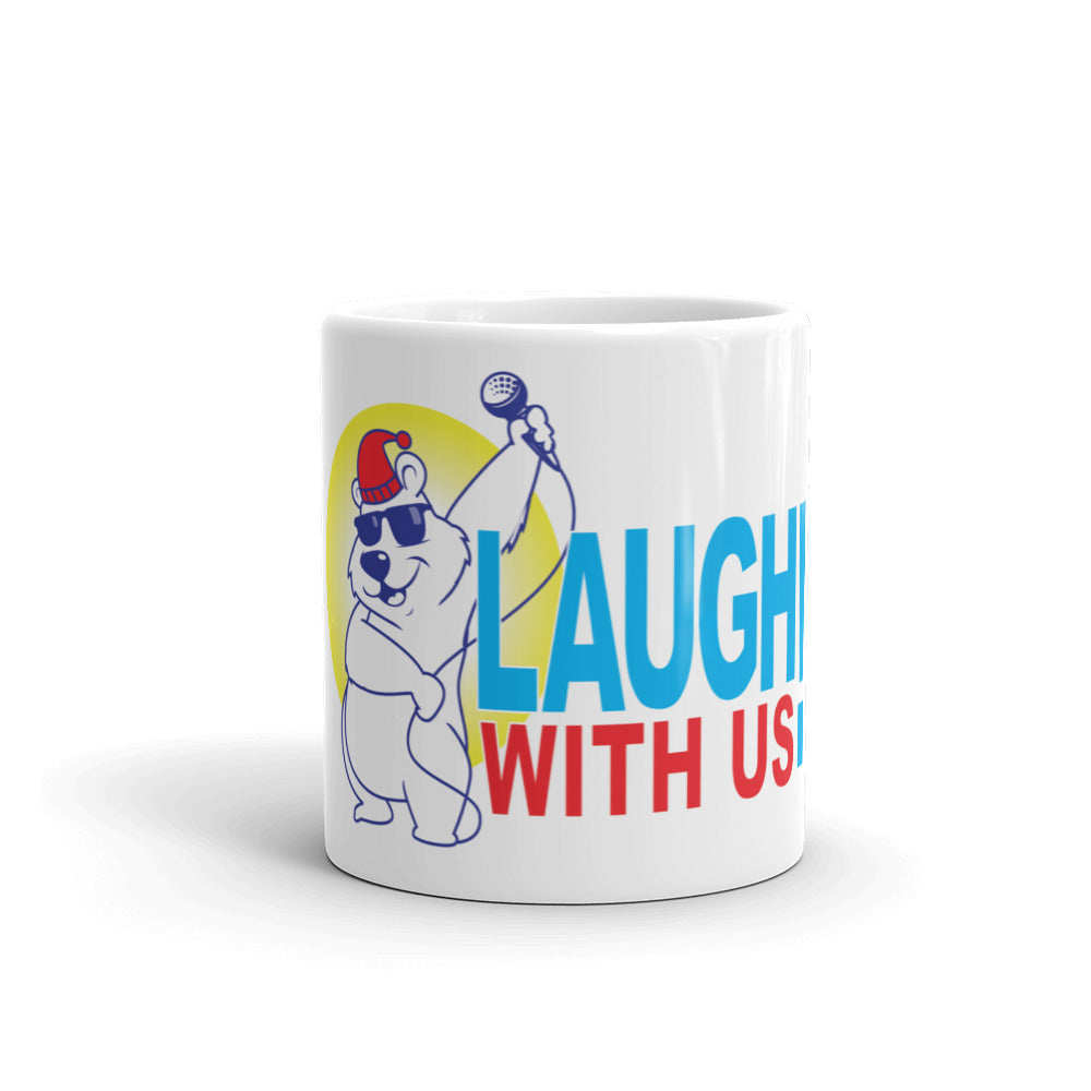 Laugh With Us Ice House White glossy mug