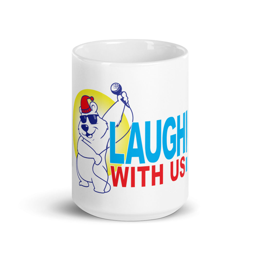 Laugh With Us Ice House White glossy mug
