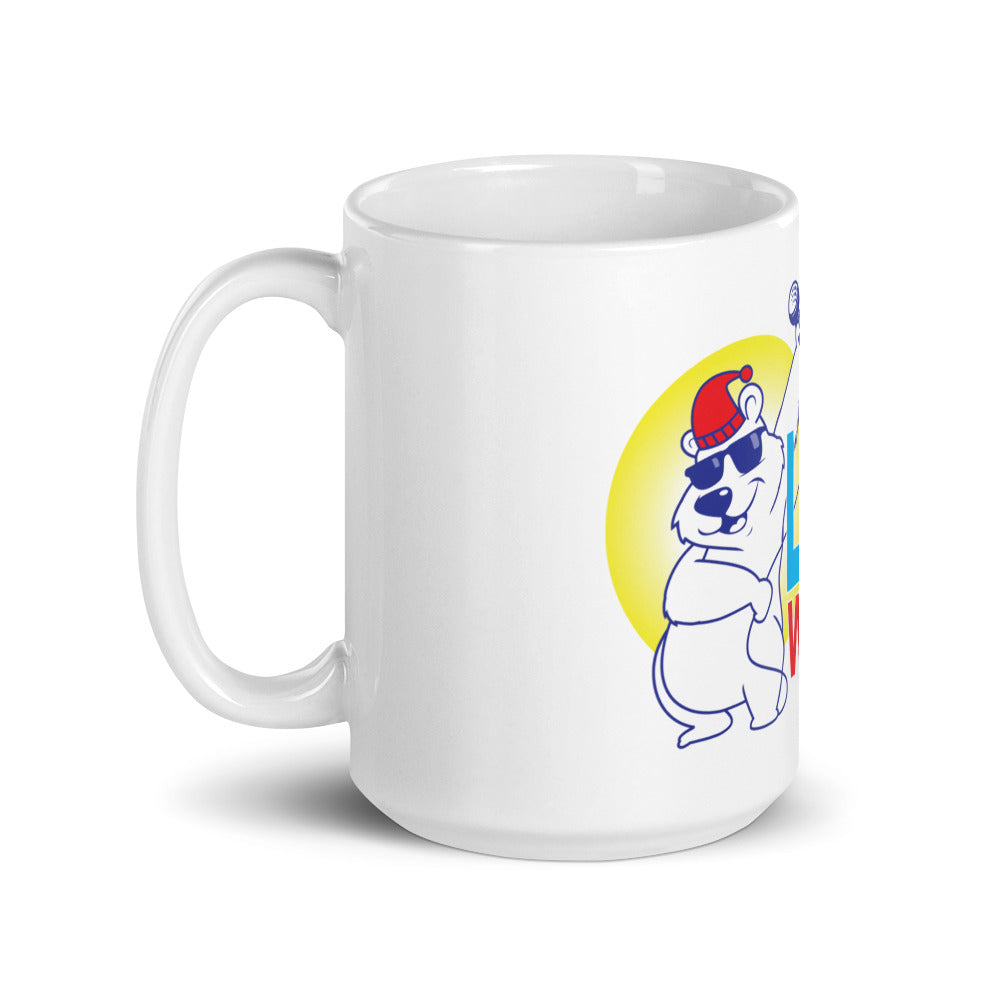 Laugh With Us Ice House White glossy mug